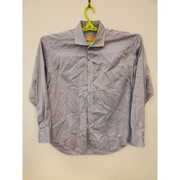 Robert Talbott Carmel 100% Cotton Shirt Mens XL Blue Herringbone Long Sleeve - Picture 3 of 13